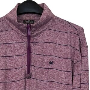J Parker LTD Jimmy Knows Savannah Quarter Zip 1/4 Mens L Performance Striped